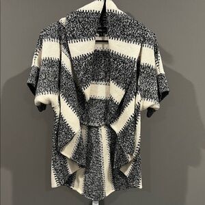 Express Black and Cream Striped Sweater